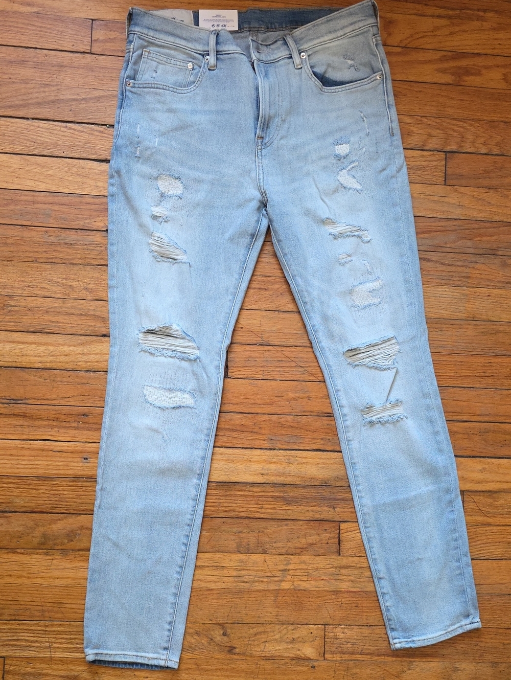 H&M Light Wash Distressed Skinny Jeans